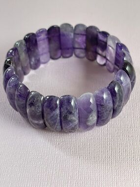 Vintage Chunky Amethyst Stretch Bracelet